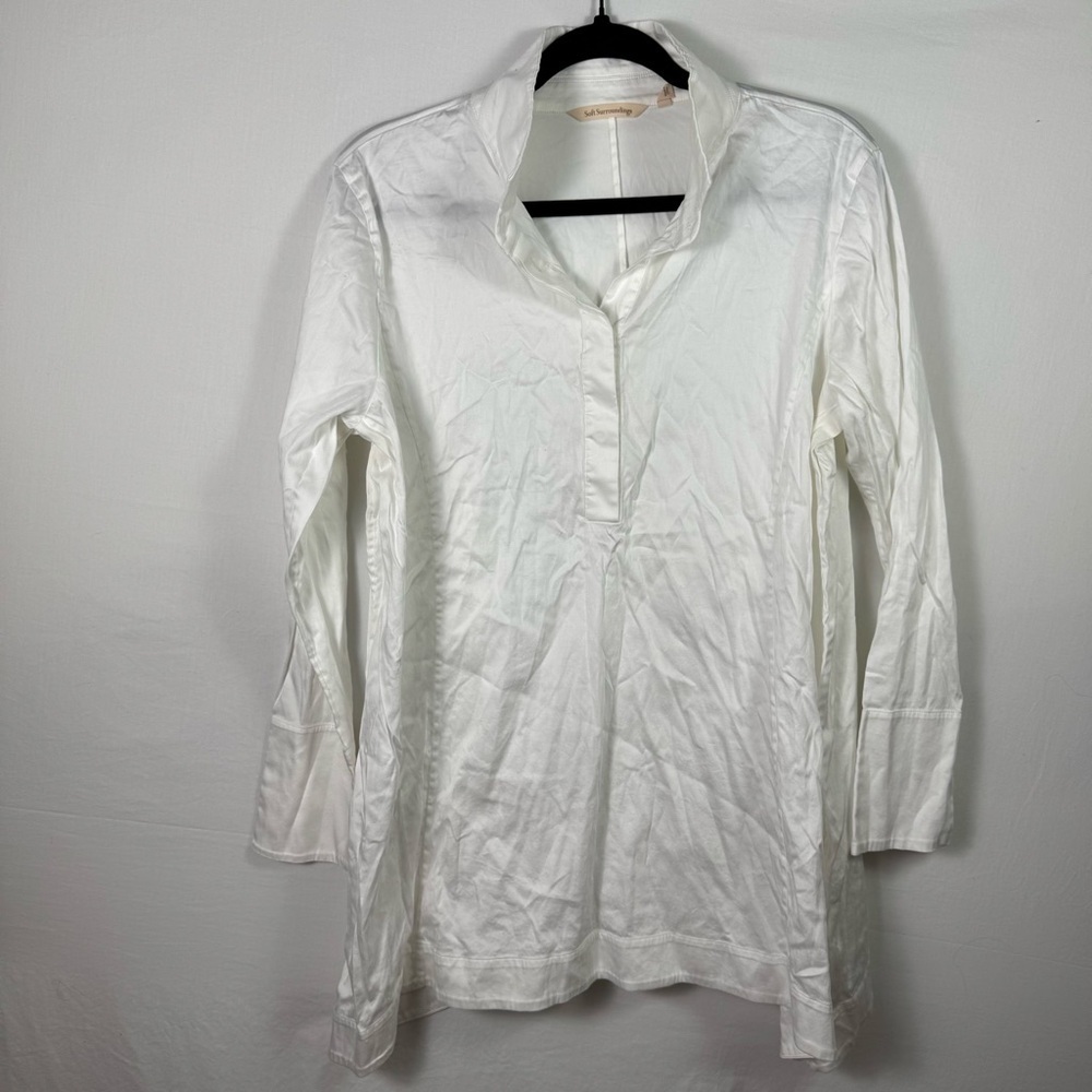 Soft Surroundings Ivory Long Sleeve Blouse Womens Size L